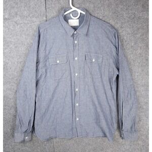 Kestin Hare Shirt Men's XXL Blue Button Up Camp Long Sleeve 100% Cotton